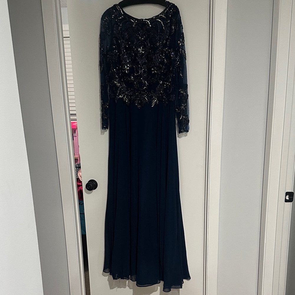 Elegant Navy Evening Gown